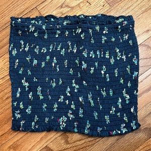 rouched floral tube top